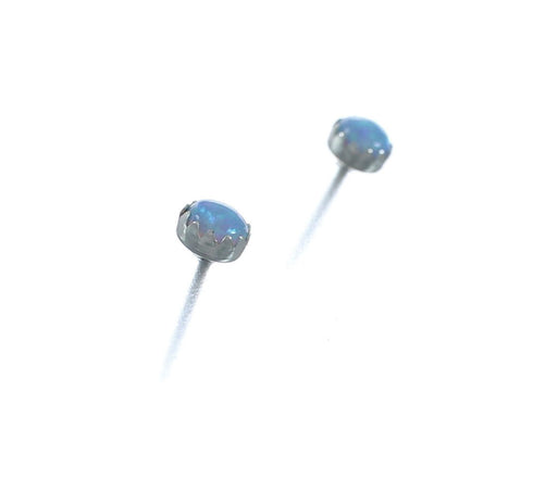 Sterling Silver Opal Zuni Post Stud Earrings X10942